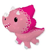 34" Pink Baby Triceratops Foil Balloon