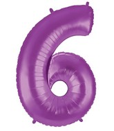 40" Large Number Balloon 6 Purple