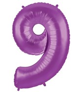 40" Large Number Balloon 9 Purple