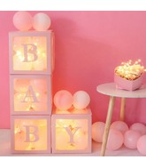 12" Pink Stuffing Balloon Box (4 pcs) Use with/without sticker "Baby"