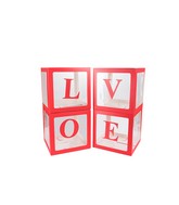 12" Red Stuffing Balloon Box (4 pcs) Use with/without sticker "Love"