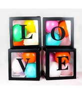 12" Black Stuffing Balloon Box (4 pcs) Use with/without sticker "Love"