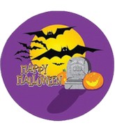 18" Happy Halloween Bats & Pumpkin Foil Balloon