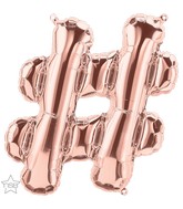 34" Northstar Brand Hashtag - Rose Gold North Star Foil Balloon