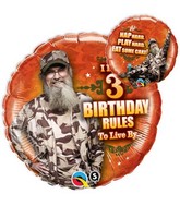 18" Duck Dynasty 3 Birthday Rules Foil Balloon