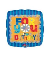 18" Holographic For You Birthday Sparkle Square Balloon