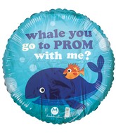18" Whale You Go To The Prom With Me? Foil Balloon Balloon