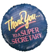 18" Thank You To A Super Secretary Balloon