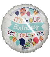 4" Airfill Only It's You Birthday Let's Celebrate Foil Balloon