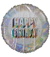28" "Happy Birthday" Holographic Mylar Balloon