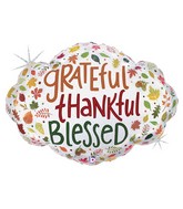 36" Holographic Grateful Thankful Blessed Foil Balloons