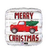 18" MAX Float Merry Christmas Truck Foil Balloons