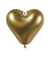 13" Gemar Latex Balloons (Bag of 25) Shiny Gold Heart