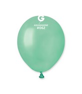 5" Gemar Latex Balloons (Bag of 100) Metallic Metallic Aquamarine