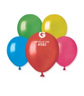 5" Gemar Latex Balloons (Bag of 100) Metallic Metallic Assorted