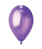 12" Gemar Latex Balloons (Bag of 50) Metallic Metallic Purple