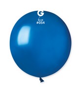 19" Gemar Latex Balloons (Bag of 25) Metallic Metallic Royal Deep Blue