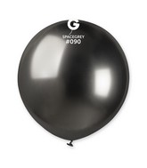 19" Gemar Latex Balloons Pack Of 25 Shiny Space Grey