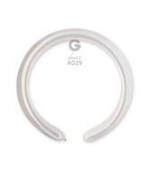 260G Gemar Latex Balloons (Bag of 50) Metallic Modelling/Twisting White