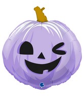 29" Funny Pumpkin Lilac Foil Balloon