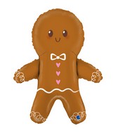 33" Cute Gingerbread Man Foil Balloon