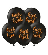 12" Kalisan Print Halloween Trick Or Treat Latex Balloons (25 Per Bag)