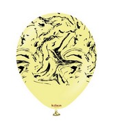 12" Kalisan Nebula Print Macaron Yellow Latex Balloons (25 Per Bag)