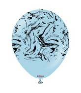 12" Kalisan Nebula Print Macaron Blue Latex Balloons (25 Per Bag)