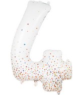 34" Number 4 Fizz Holographic Rose Gold Oaktree Foil Balloon