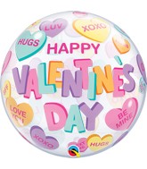 22" Valentine's Candy Hearts Bubble Balloon