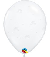 11" Boho Rainbow & Dots Latex Balloon Clear (50 Per Bag)