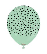 12" Safari Cheetah Macaron Green Printed Kalisan Latex Balloons (25 Per Bag)