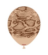 12" Safari Snake Blush Printed Kalisan Latex Balloons (25 Per Bag)