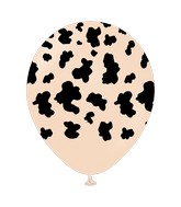 12" Safari Cow Printed Blush Kalisan Latex Balloons (25 Per Bag)