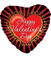 18" Happy Valentine's Day Ornate Gold Frame Balloon