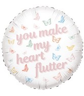 18" You Make My Heart Flutter Lovely Butterfly Foil Balloon
