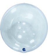 15" (22" Deflated) Transparent Blue Globe Balloon
