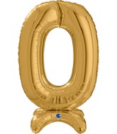 25" Number Standup 0 Gold Foil Balloon