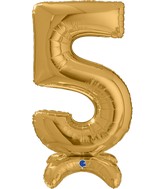 25" Number Standup 5 Gold Foil Balloon
