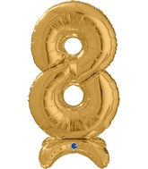 25" Number Standup 8 Gold Foil Balloon
