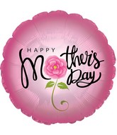 17" Happy Mother's Day Pink Rose Foil Balloon