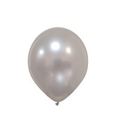 5" Cattex Premium Metal Pure Silver Latex Balloons (100 Per Bag)