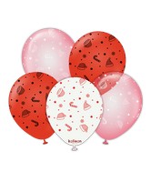 12" Candy Cane Pattern Kalisan Printed Latex Balloons (25 Per Bag)