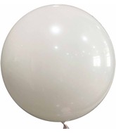 22" Metallic Solid Colorful Bobo Balloon White Prestretched (10 Per Bag)