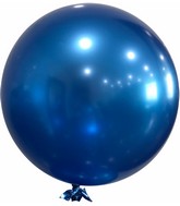 18" Metallic Solid Colorful Bobo Balloon Blue Prestretched (10 Per Bag)