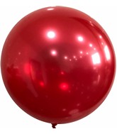 18" Metallic Solid Colorful Bobo Balloon Red Prestretched (10 Per Bag)
