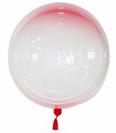 18" Gradient Colorful Bobo Balloon Red Prestretched (10 Per Bag)