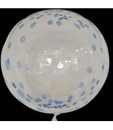18" Dot Printed Bobo Balloon Pre Streched Blue(10 Per Bag)