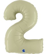 40" Number "2" Satin Olive Green Foil Balloons