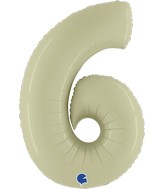 40" Number "6" Satin Olive Green Foil Balloons